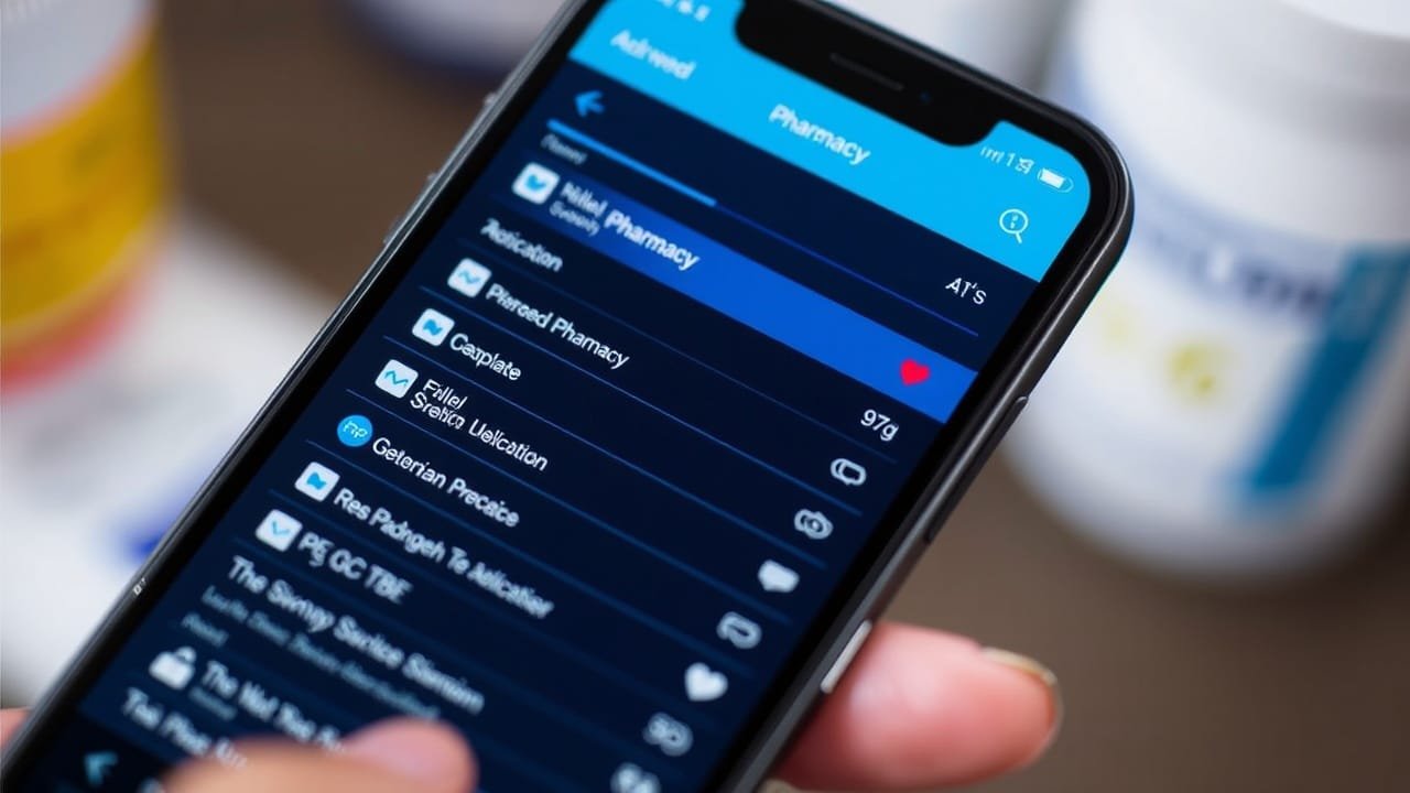 primer plano de un celular donde se esta realizando un pedido a una farmacia con servicio a domicilio